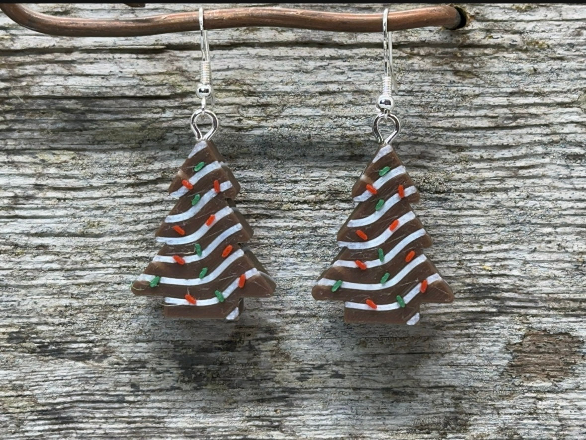 Christmas Tree Cake Earrings